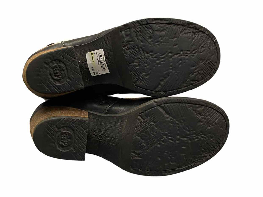 Born Shoe Size 6 Black Leather Boots(Ankle)