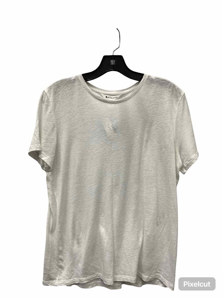 Athleta Size S White Linen/Tencel T-shirt