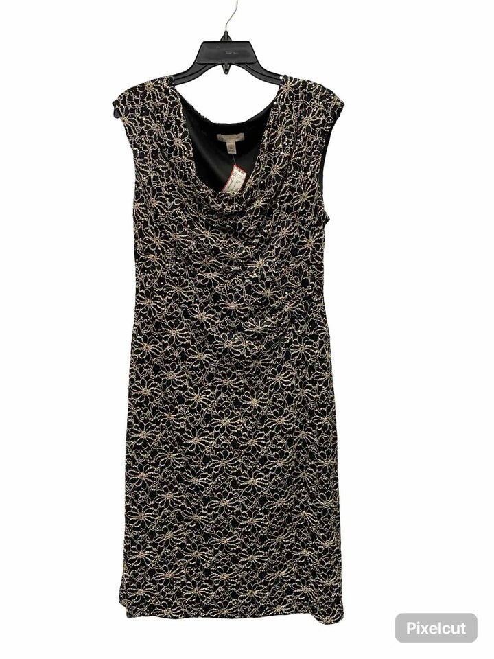 Established 1962 Size 14 Black Gold Floral Dress