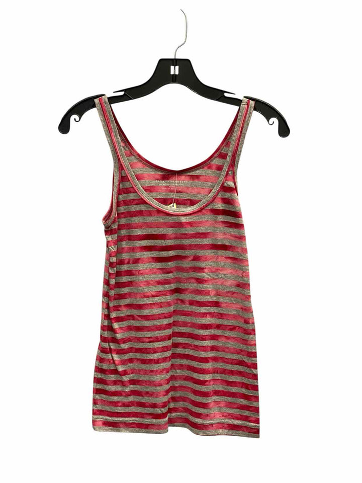 Banana Republic Size M Pink Gray Striped Tank Top