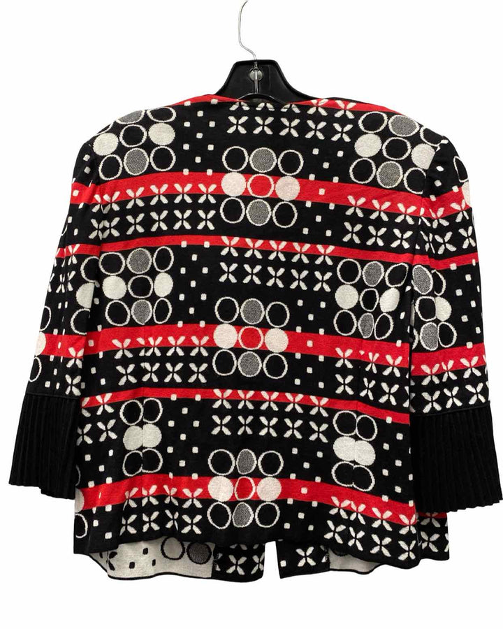 Stizzoli Size L Black Red Geometric Sweater
