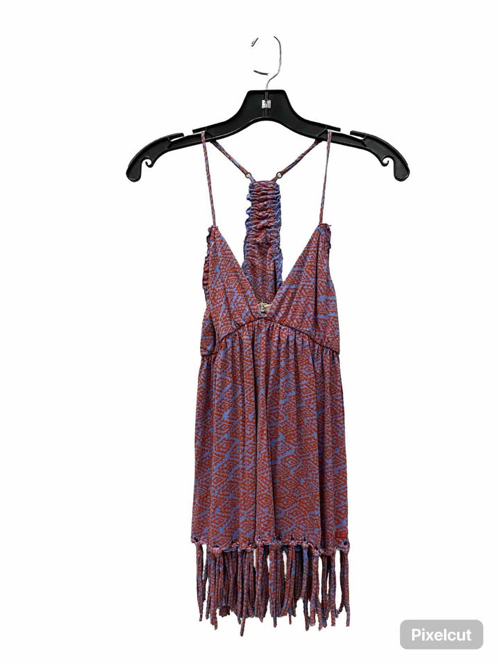 Billabong Size L Blue Red Print Tank Top