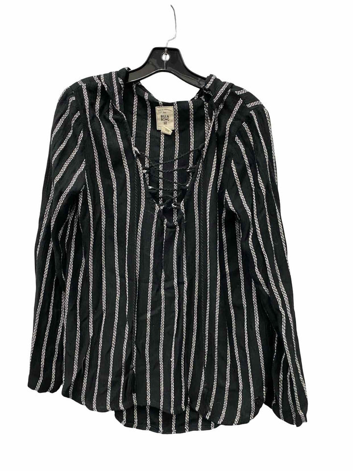 Billabong Size M Black White Long Sleeve Shirts