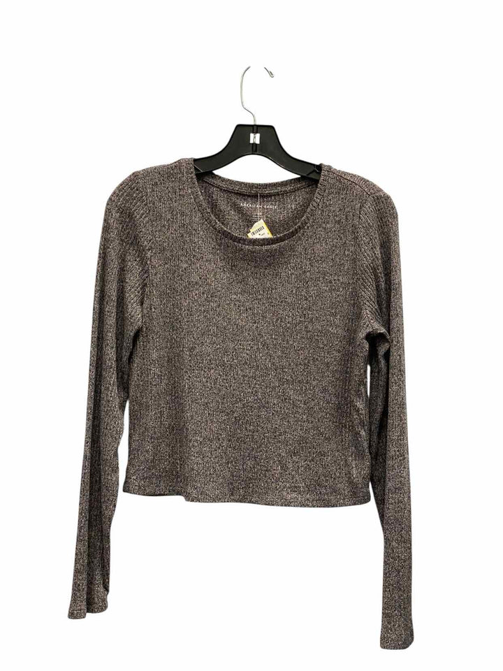 American Eagle Size L Gray Pink Long Sleeve Shirts