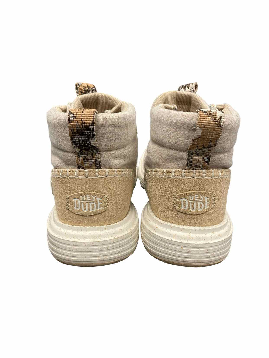 Hey Dude Shoe Size 8 Tan Leather & Wool Blend Reyes Sneakers