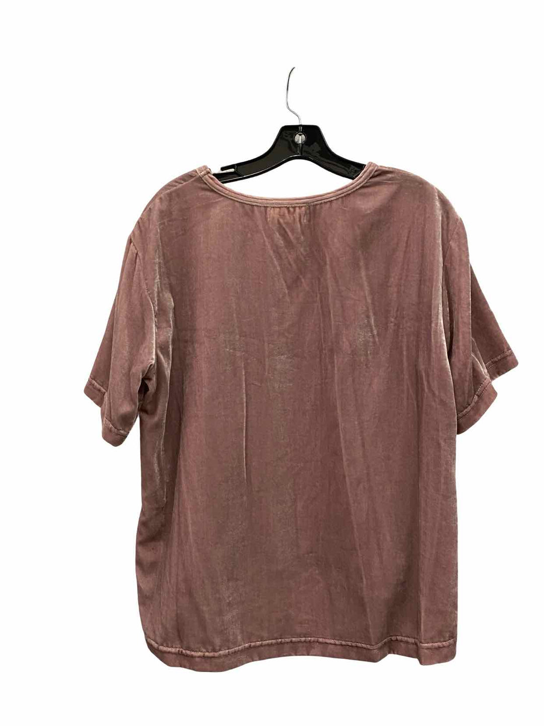 Melloday Size S Pink Velour Short Sleeve Shirts