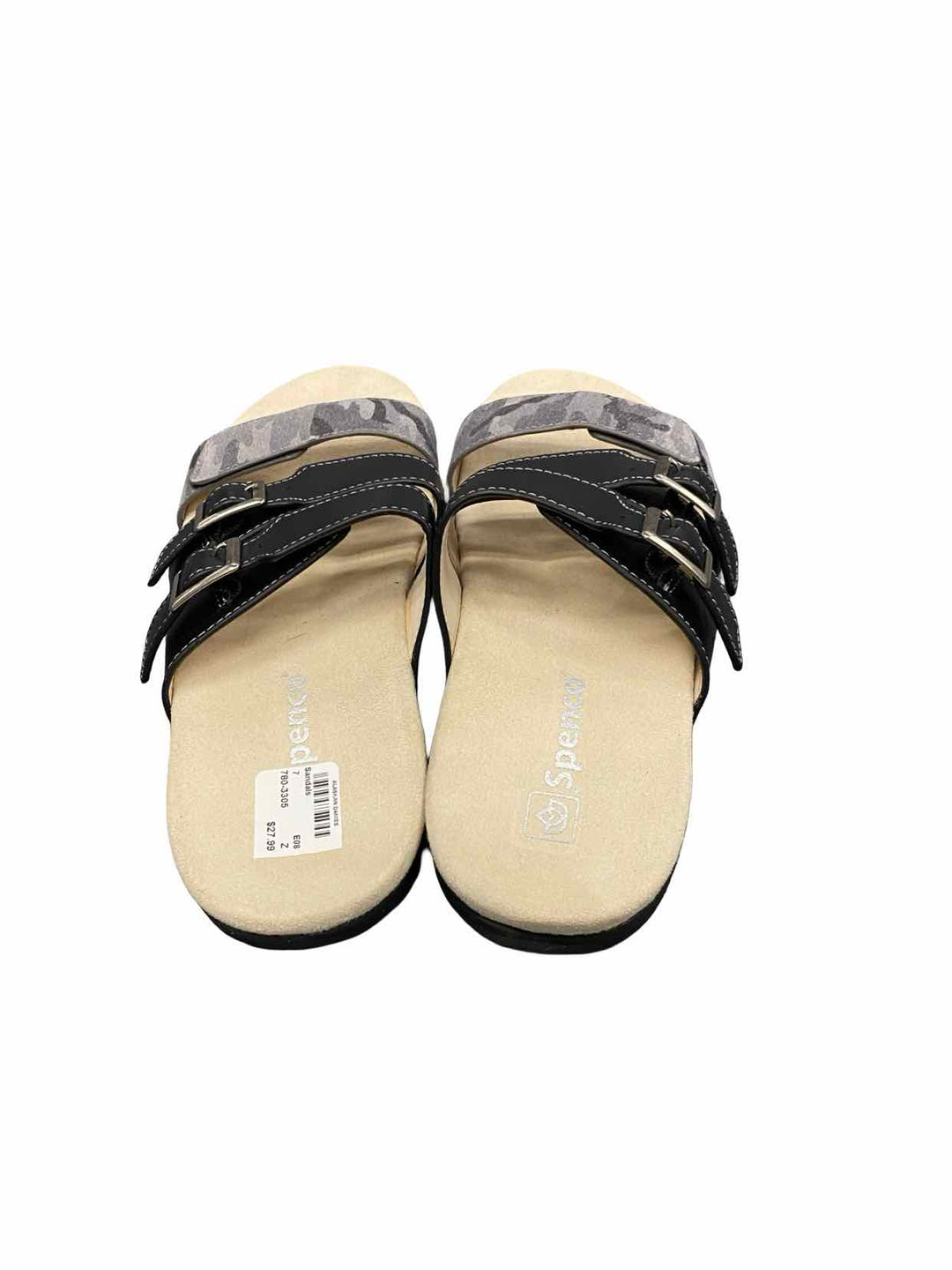 spenco Shoe Size 7 Black Tan Sandals