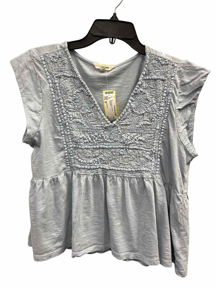 Lucky Brand Size M Light Blue Short Sleeve Shirts