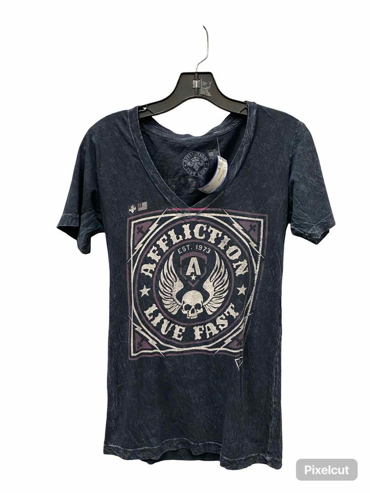 Affliction Size M Grey 100% cotton T-shirt