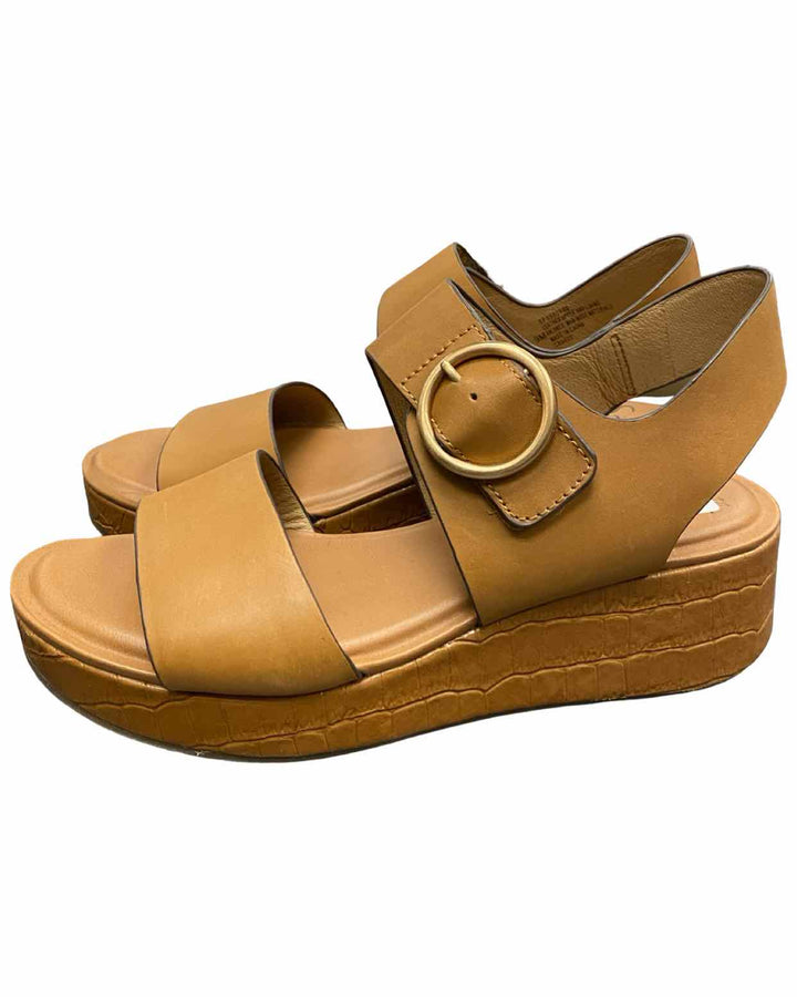 Sofft Shoe Size 9 Brown Leather Faedra Platform Wedge Sandals