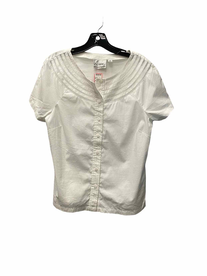 Linea by Louis Dell'Olio Size M White Short Sleeve Shirts