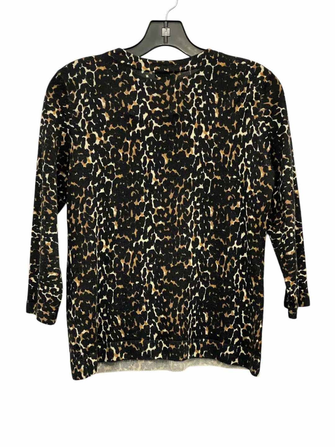 Talbots Size S Black Brown Animal Print Long Sleeve Shirts