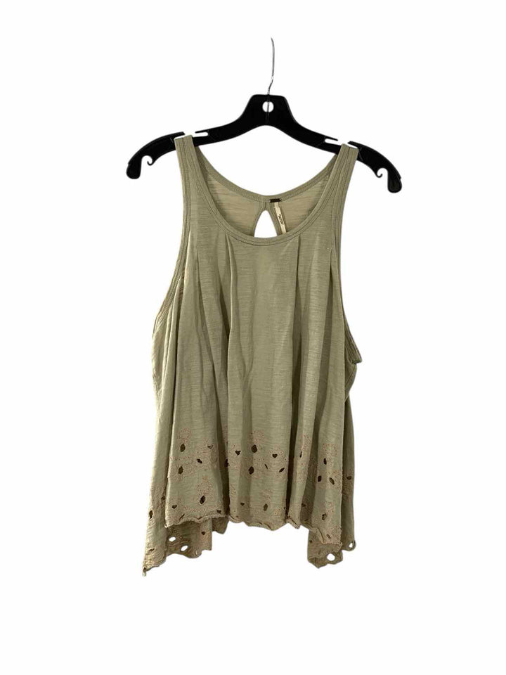 Free People Size S Olive Embroidered Tank Top