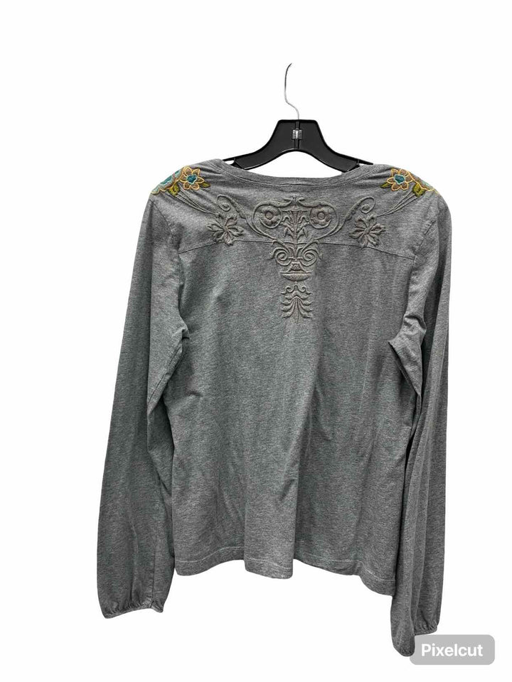 Sundance Size XL Gray Embroidered 100% cotton Long Sleeve Shirts