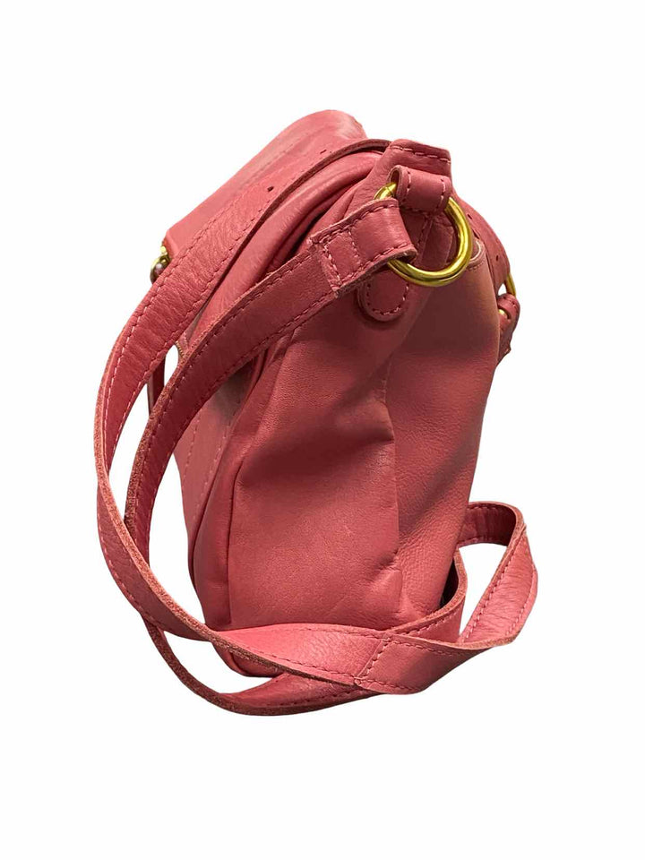 American Leather Co. Pink Lee Double Entry Crossbody Purse