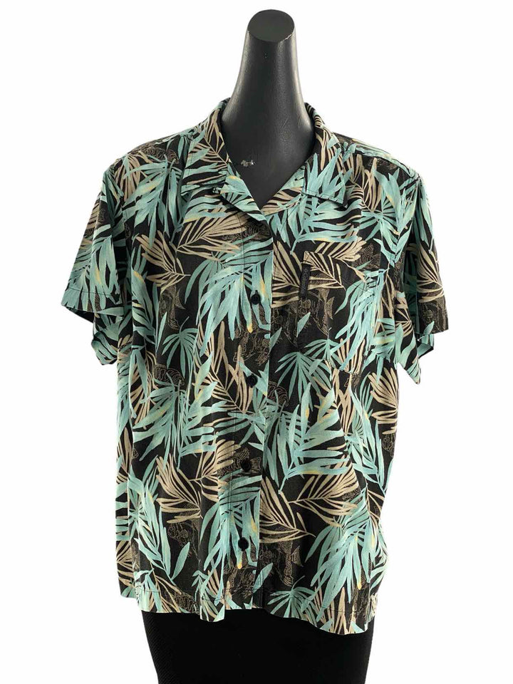 Columbia Size 2X Teal Hawaiian Short Sleeve Shirts