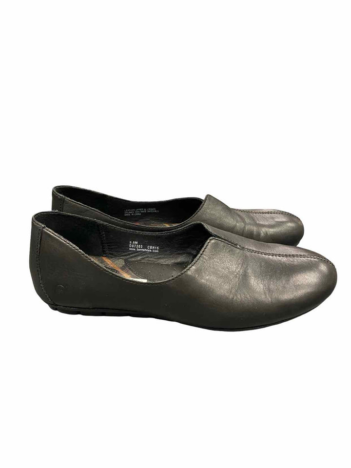 Born Shoe Size 9.5 Black Leather Sebra Flats