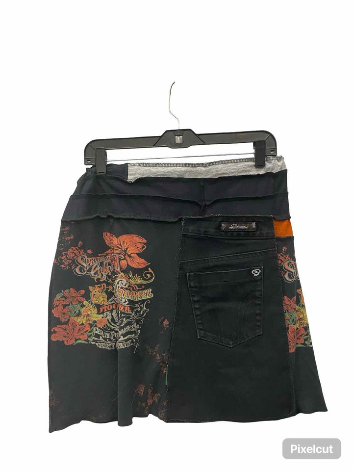 Unknown Brand Size L Black Orange Skirt