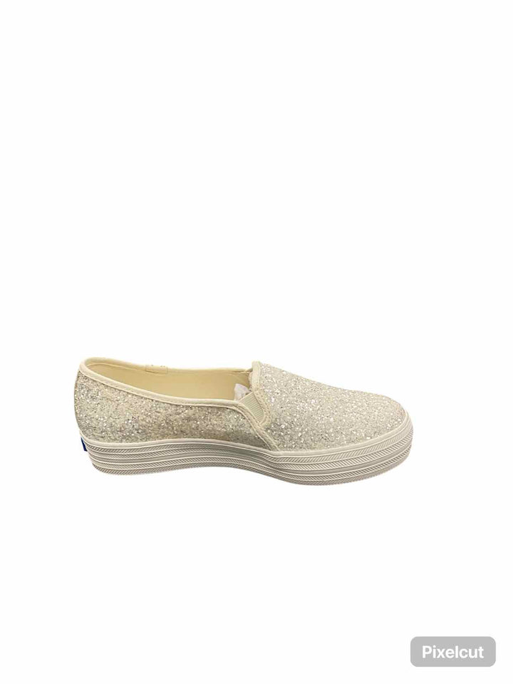 Kate Spade Shoe Size 8 White Trip Deck KS Glitter Sneakers