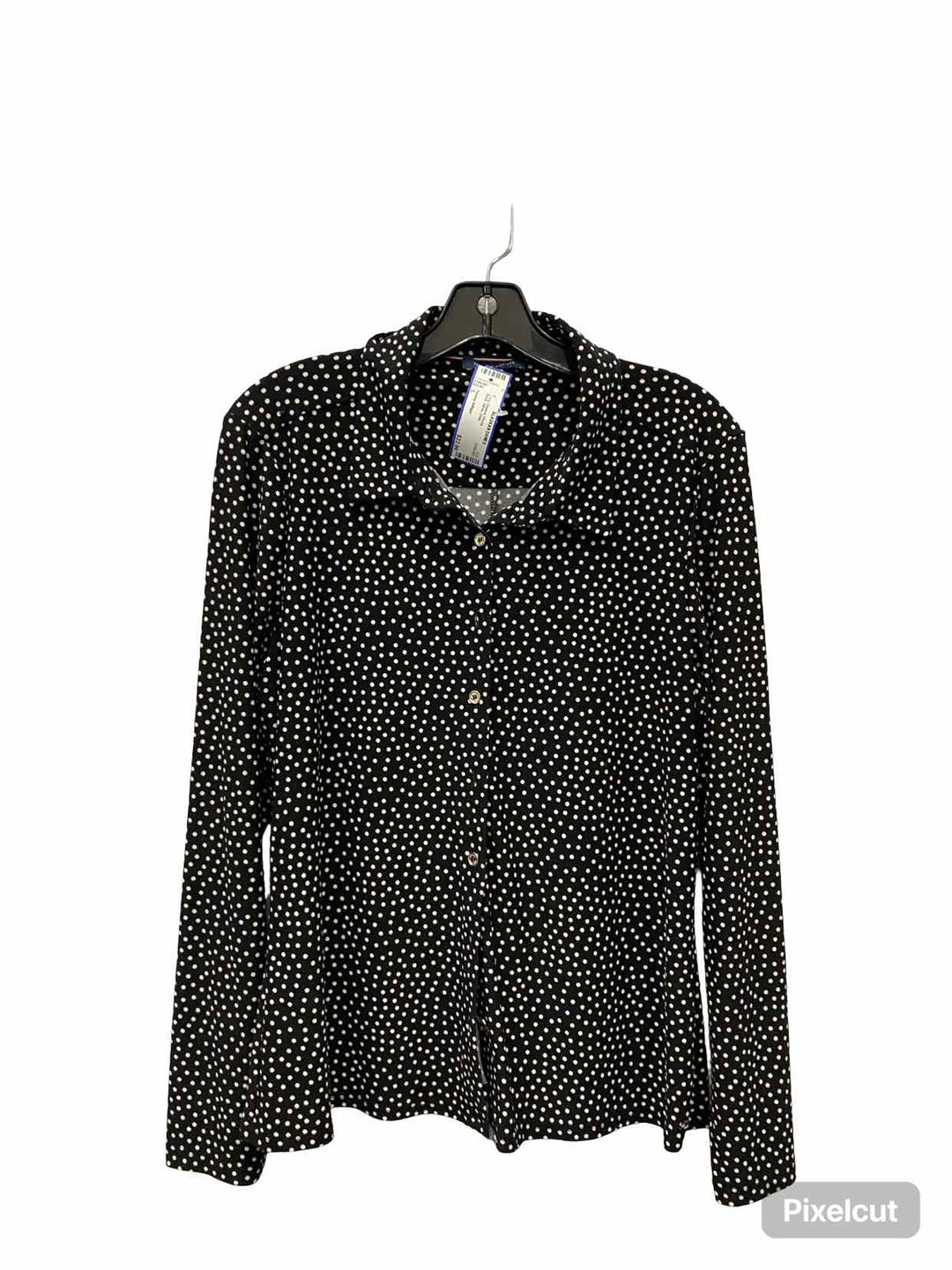 Tommy Hilfiger Size L Black White Dots Long Sleeve Shirts