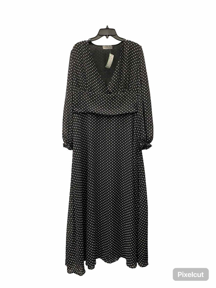 Ricco Bruno Size 2X Black White Poka dot Dress