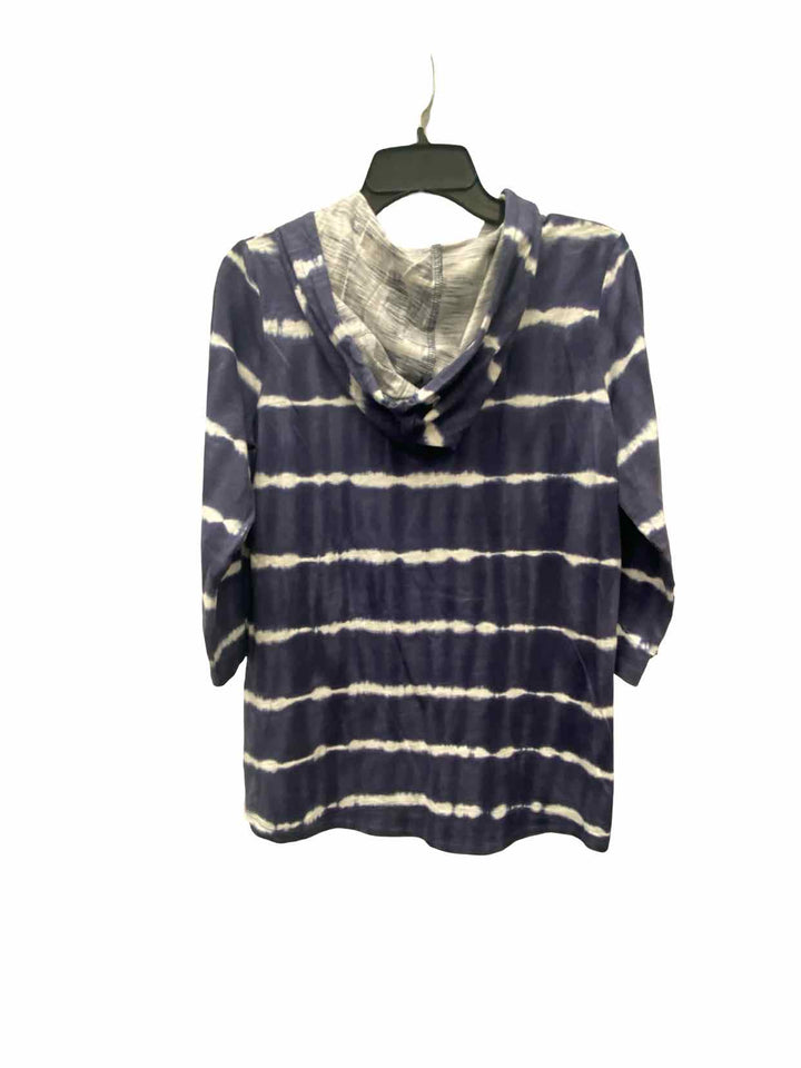 Belle by Kim Gravel Size S Blue White Long Sleeve Shirts