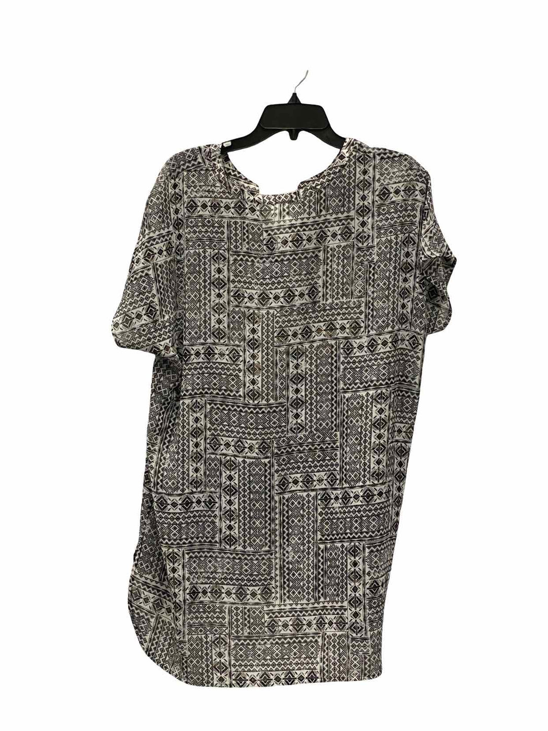 J Jill Size L Black White Short Sleeve Shirts
