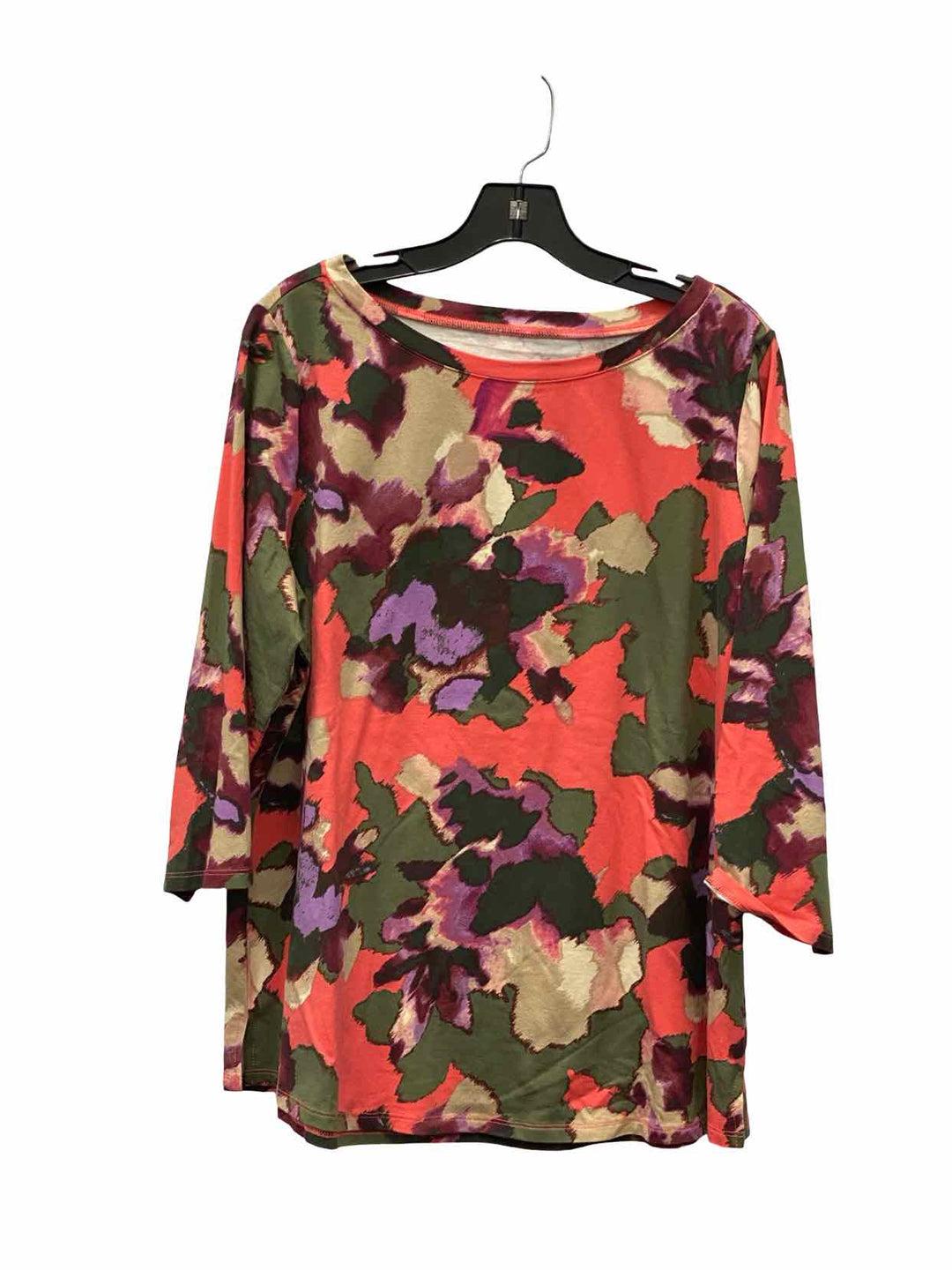 Belle Size L Pink Green Print Long Sleeve Shirts