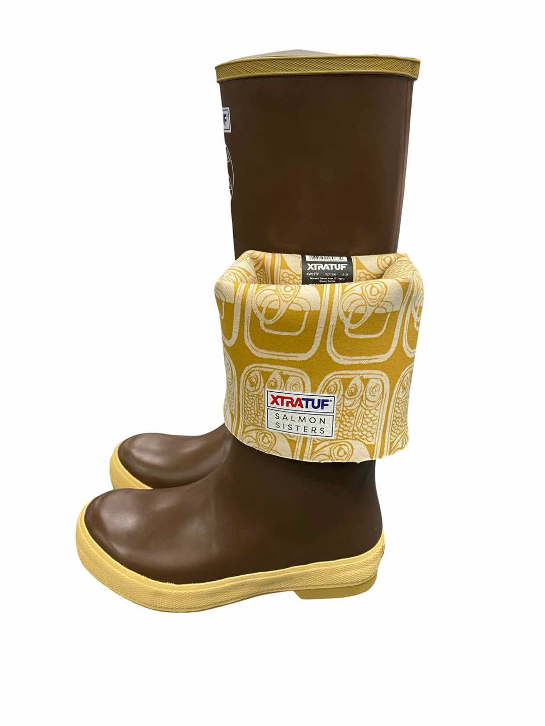 XtraTuf Shoe Size 6 Brown Yellow Salmon Sisters Boots(knee)