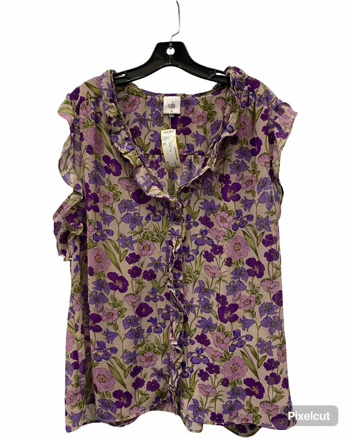 Cabi Size XL Lavender Floral Tank Top