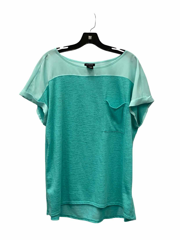 Calvin Klein Jeans Size XXL Turquoise Short Sleeve Shirts