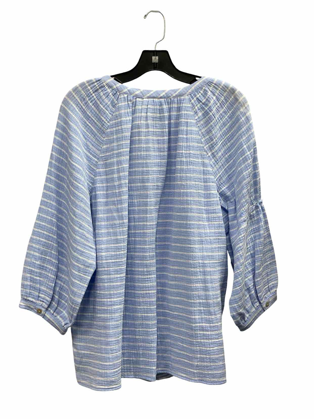 J Jill Size L Blue White Stripe 100% cotton NWT Long Sleeve Shirts