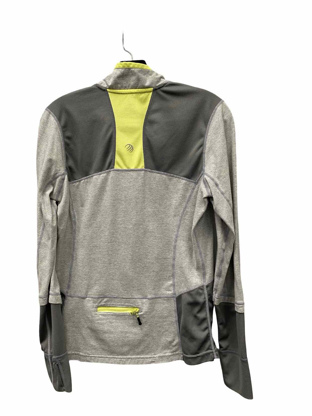 MPG Sport Size M Grey Yellow Athletic Long Sleeve