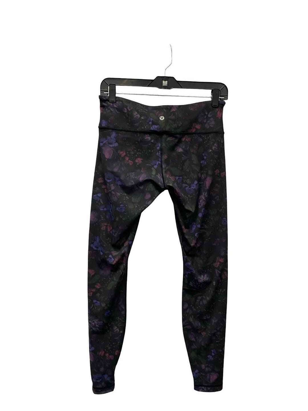 Lululemon Size 6 Black Purple Floral Athletic Pants