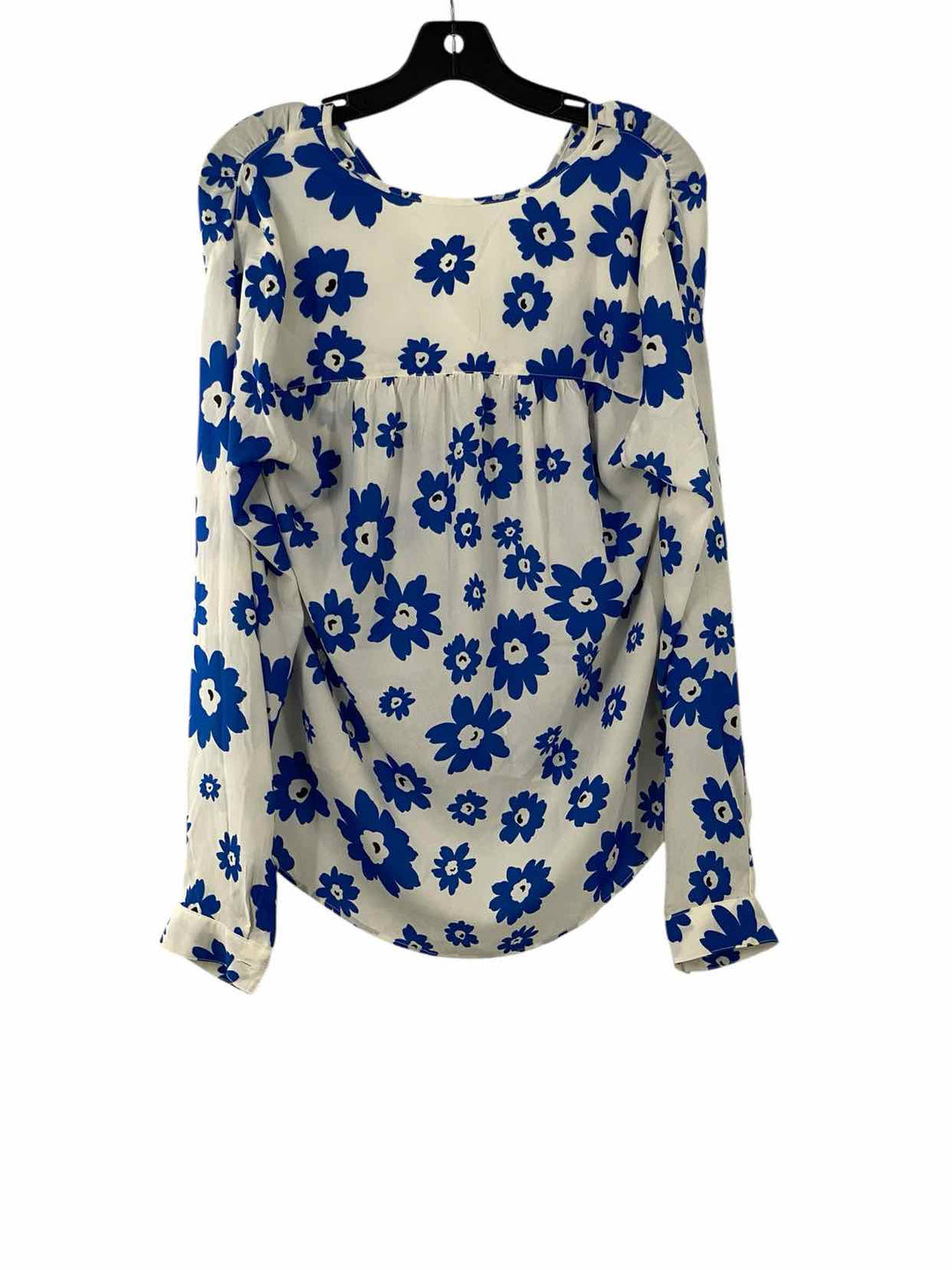 Cabi Size M Blue White Floral Long Sleeve Shirts