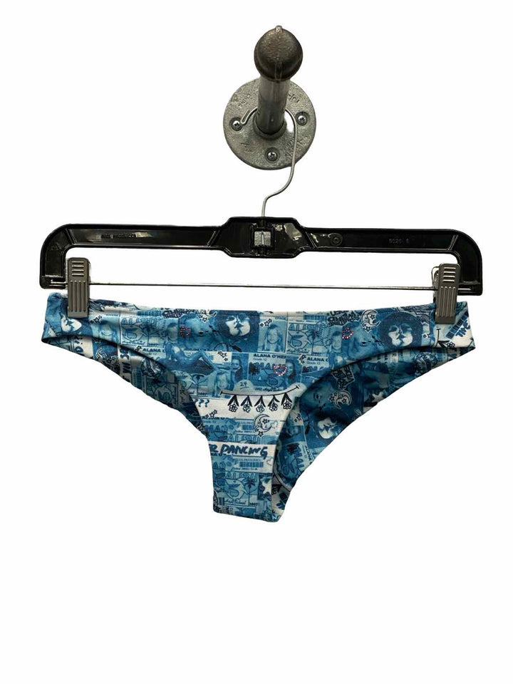 Frankies Bikinis Size S Blue Print Swimsuit Bottom