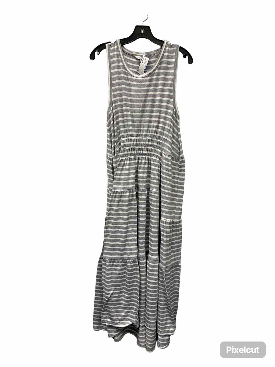 Lucky Brand Size 1X Gray Stripe Dress