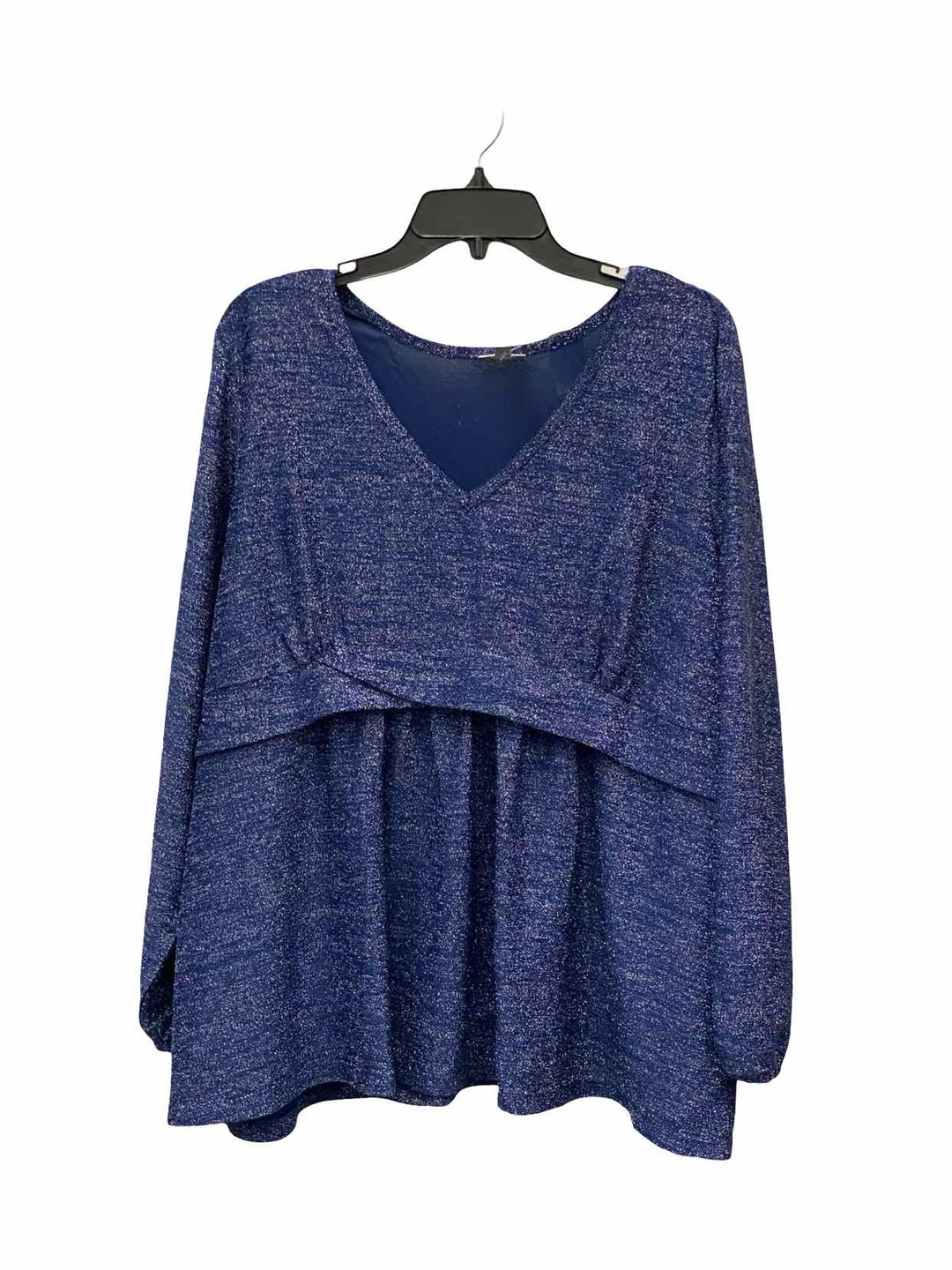 avenue Size 22/24 Blue Sparkly Long Sleeve Shirts