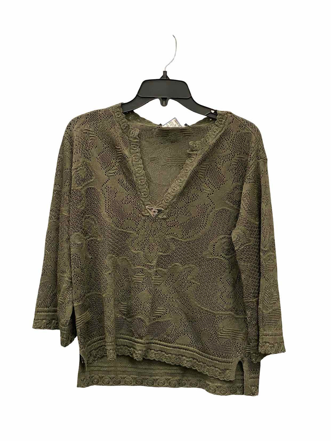 White House Black Market Size S Green Floral Long Sleeve Shirts