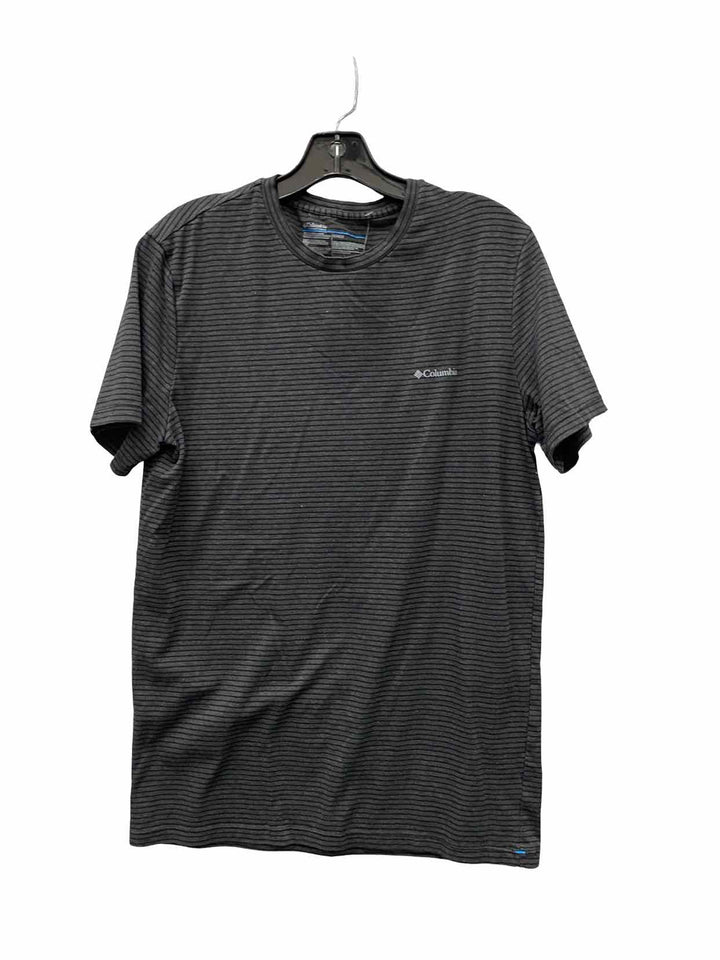 Columbia Size M Gray Stripe Athletic Short Sleeve