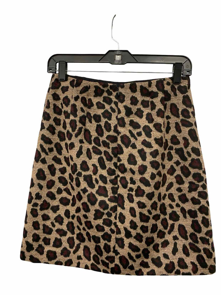Ann Taylor Size 0 Brown Black Animal Print Skirt