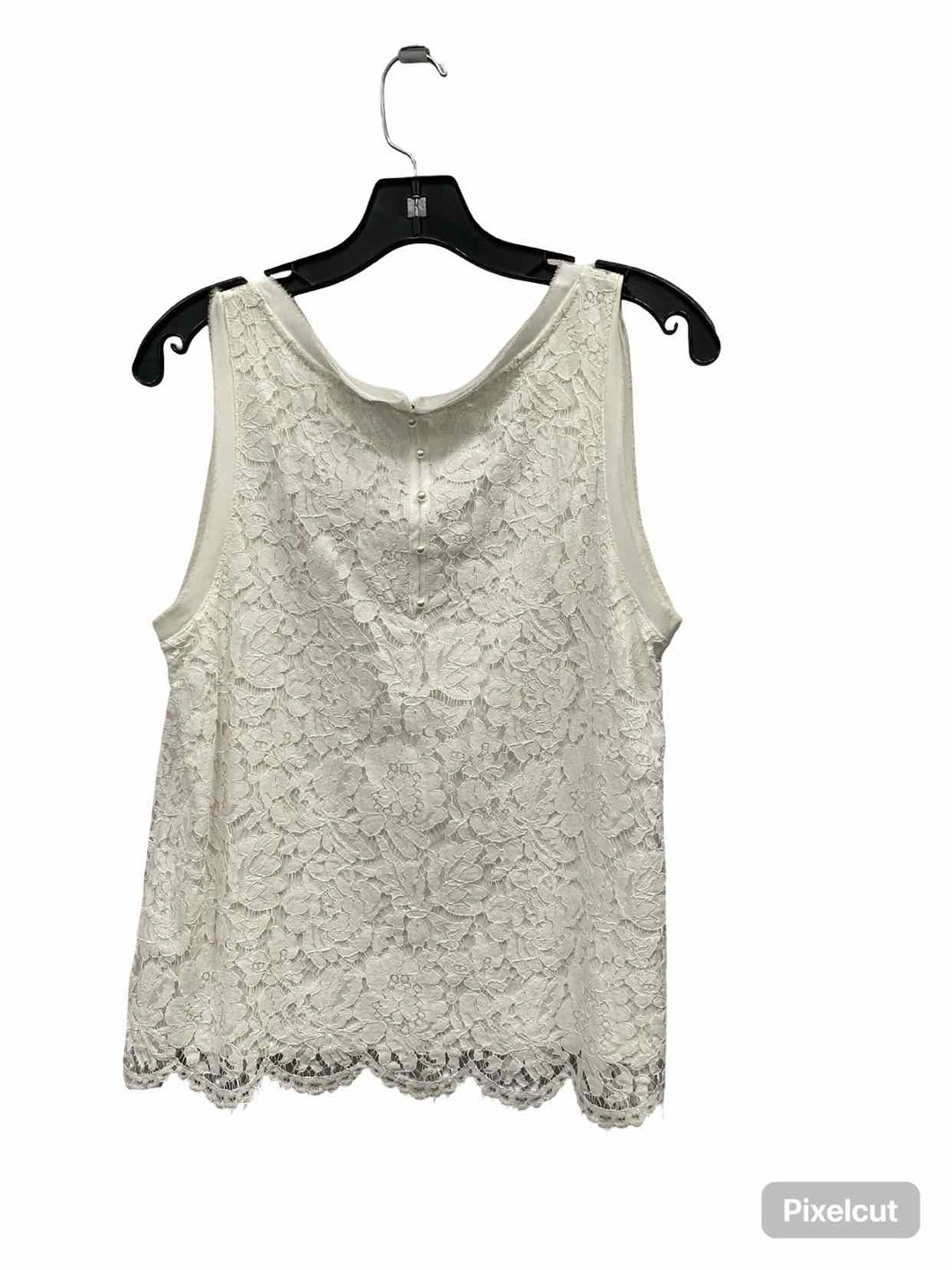 Banana Republic Size M White Floral Lace Tank Top