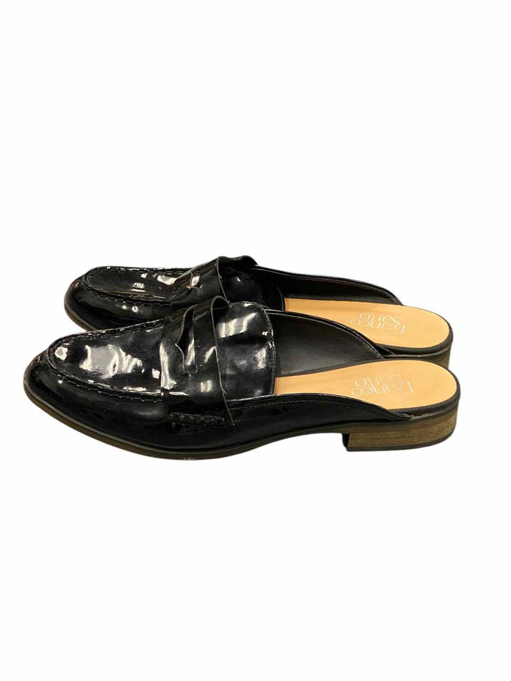 Franco Sarto Shoe Size 11 Black Patent Leather Mule Loafer Loafers