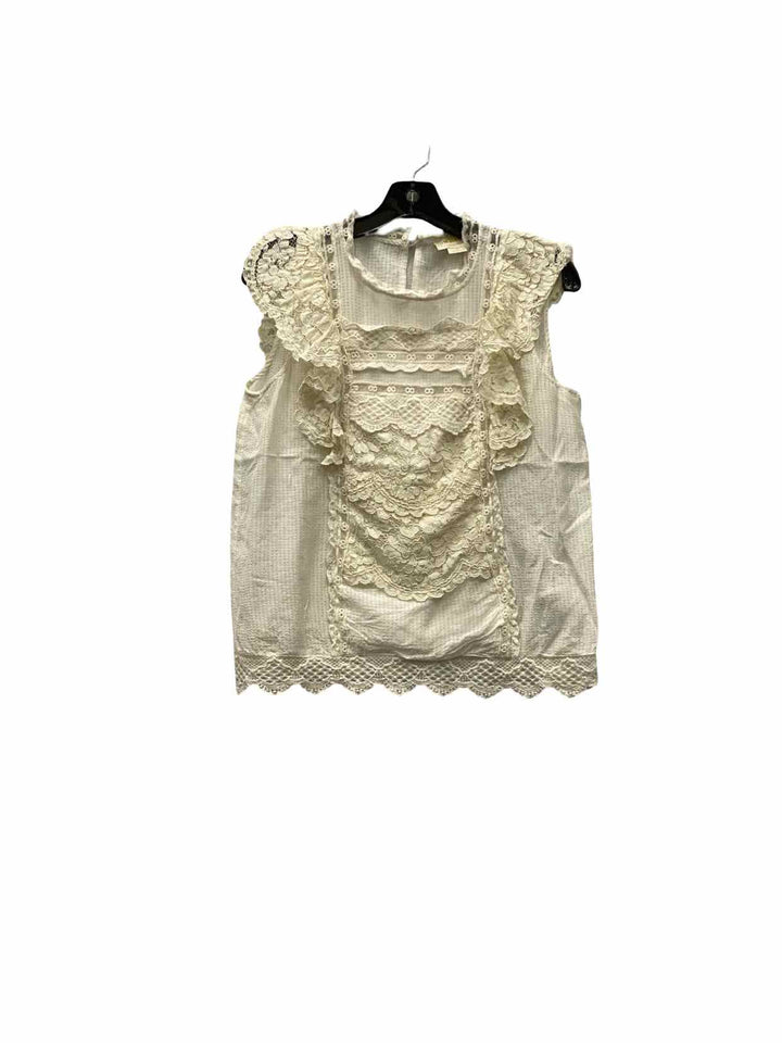 Maeve Size 8 Off White Short Sleeve Shirts