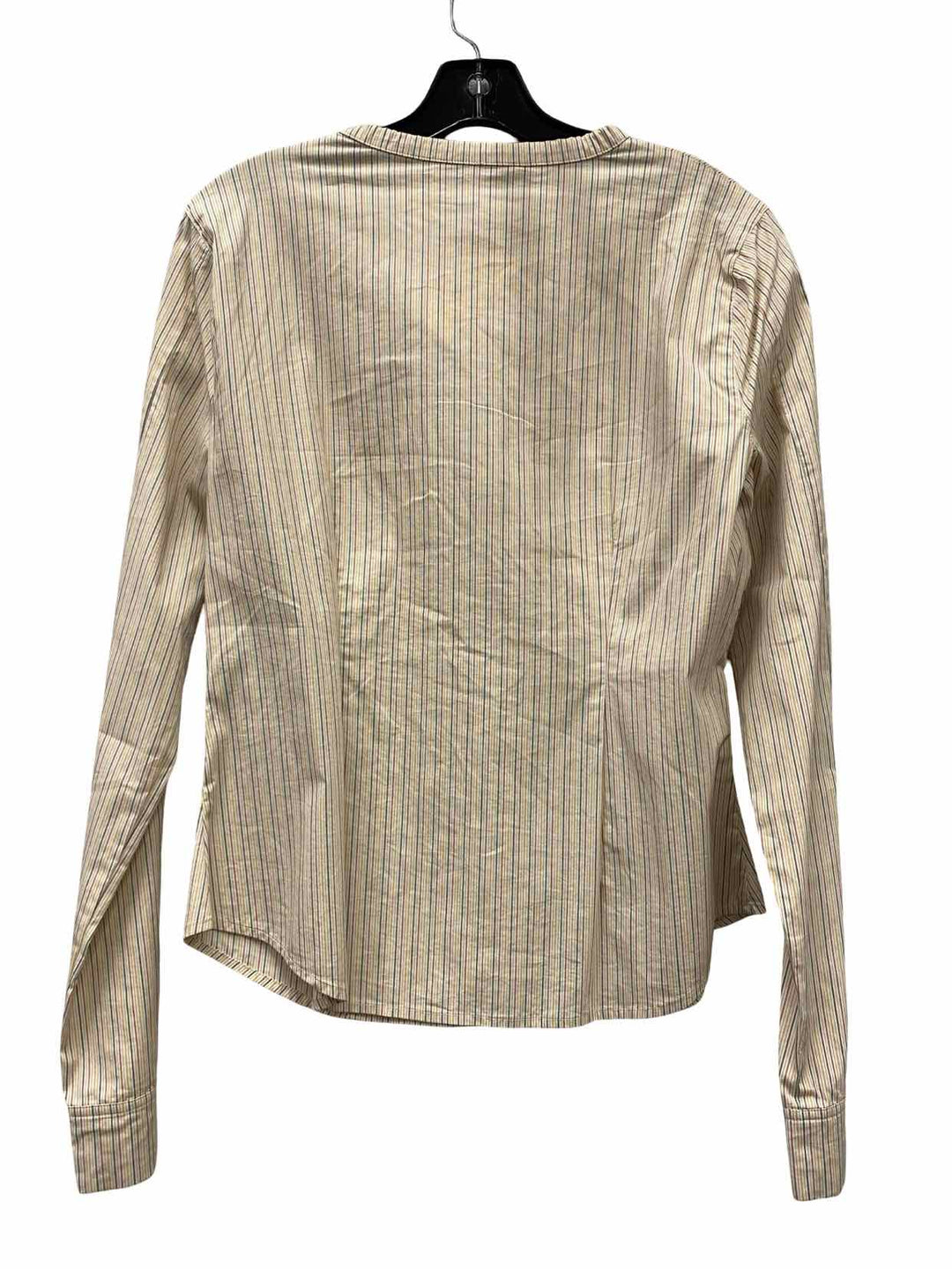 BCBG Size 12 Beige Striped Long Sleeve Shirts