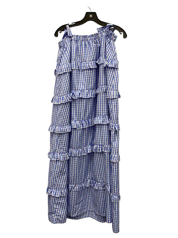 English Factory Size L Blue Checkered Dress