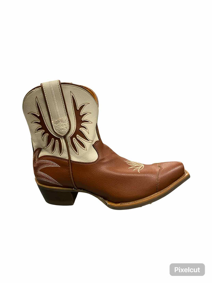 Desert Bloom Shoe Size 7.5 Brown Leather Prickly Pear Saddle Lace Boots(Ankle)