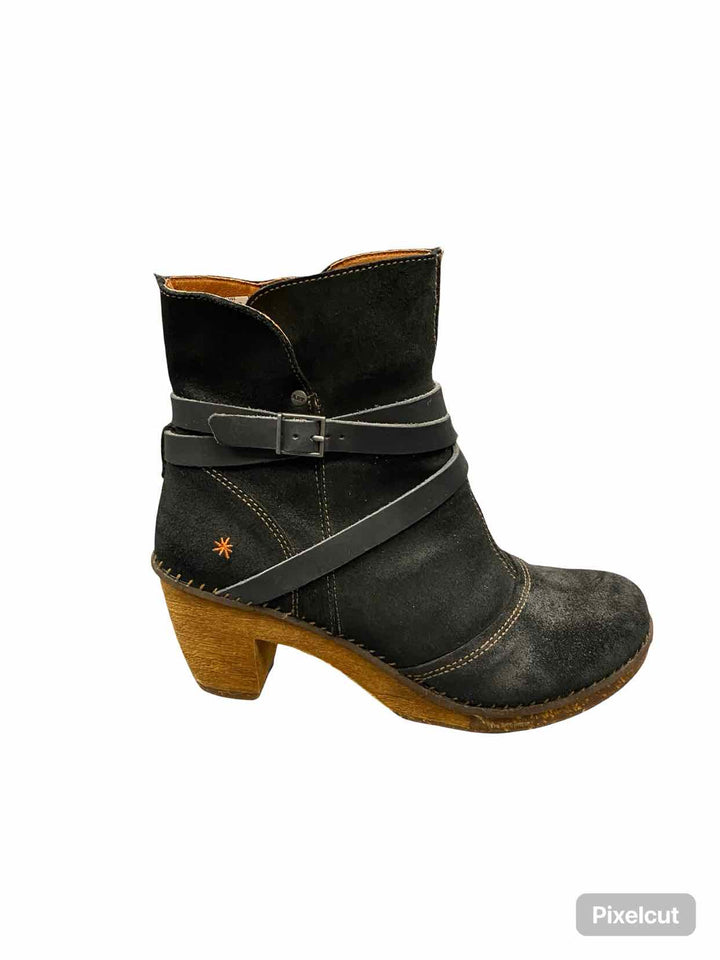 The Art Company Shoe Size 42 Black Brown Leather Upper Boots(Ankle)