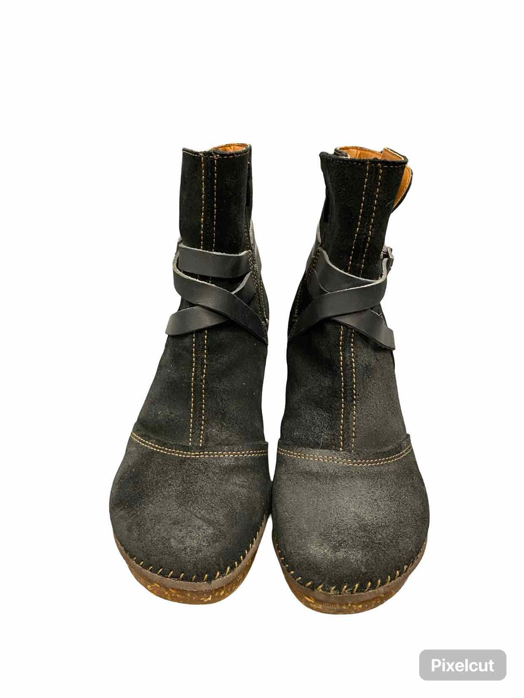 The Art Company Shoe Size 42 Black Brown Leather Upper Boots(Ankle)