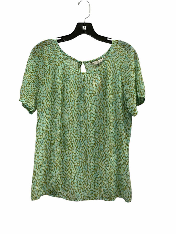 Cabi Size XS Green Blue Short Sleeve Shirts